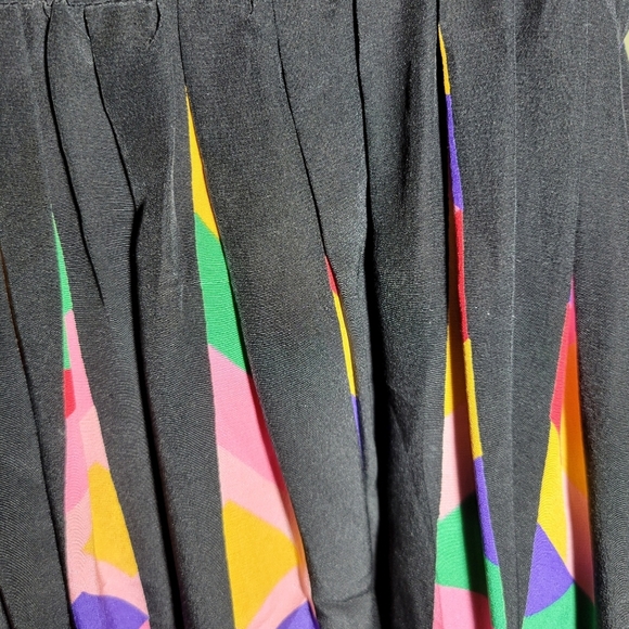 Vintage Albert Nipon womens square neck silk midi dress multicolour pleated 8 - Picture 5 of 14